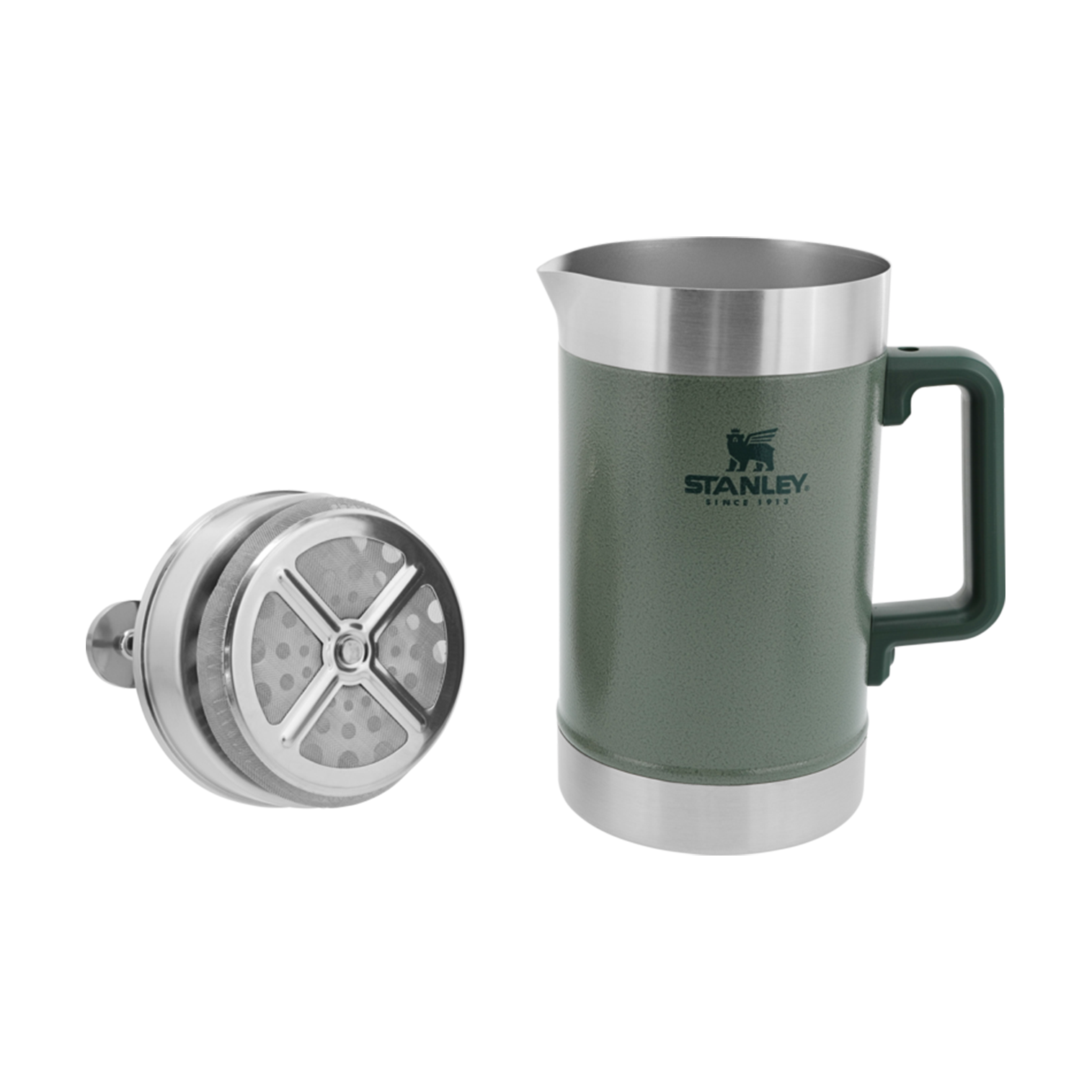 Stanley Stainless Steel Stay Hot French Press in Hammertone Green