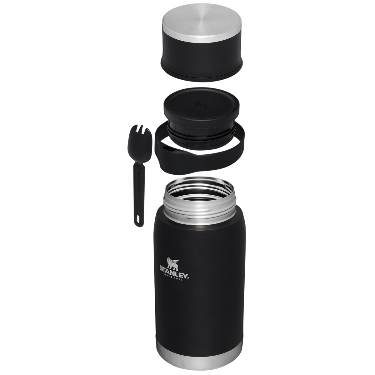 Stanley 36 oz To-Go Food Jar with Spork in Charcoal Glow
