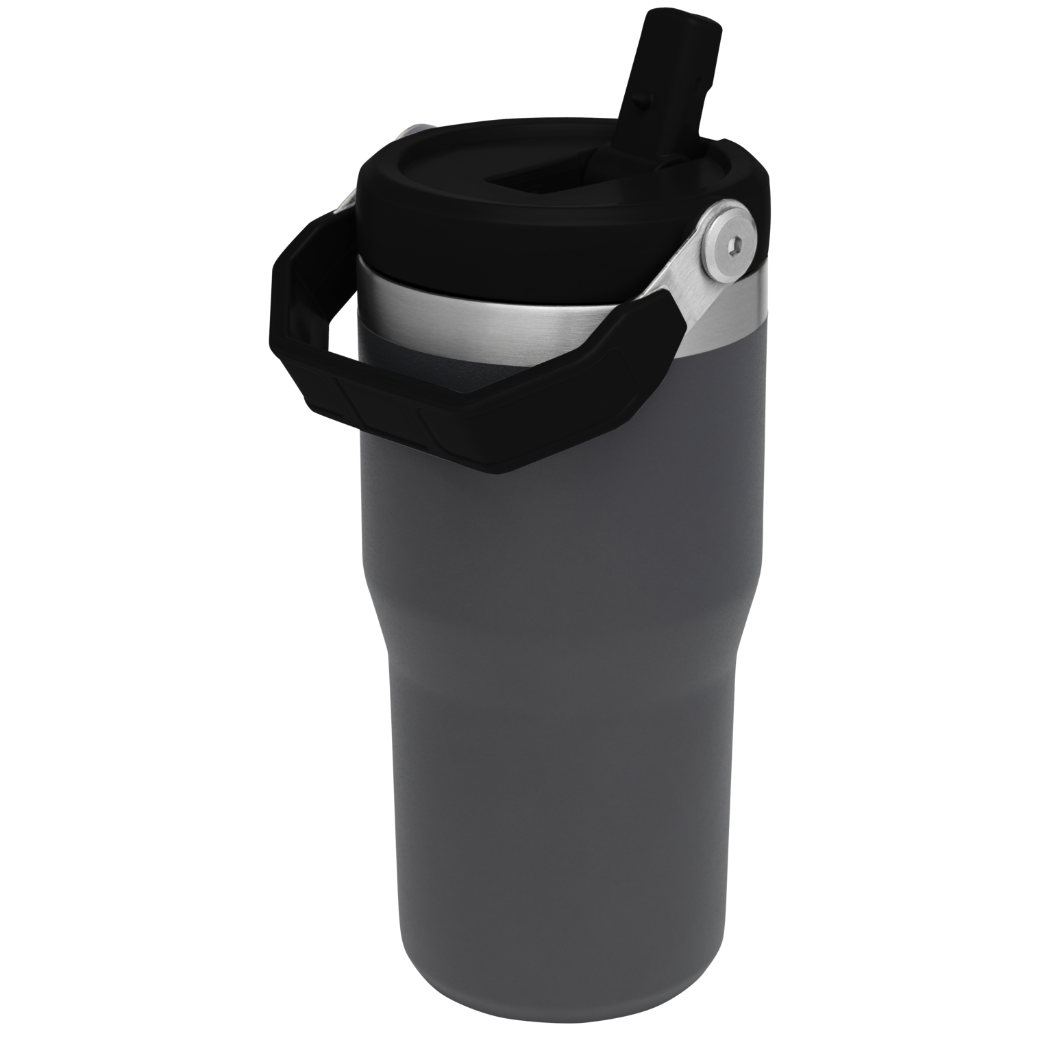 Stanley The IceFlow FlipStraw Tumbler Water Bottle 20 OZ In Charcoal