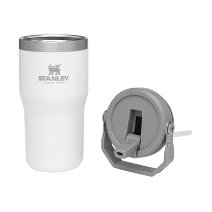 Stanley The IceFlow FlipStraw Tumbler Water Bottle 20 OZ In Polar White