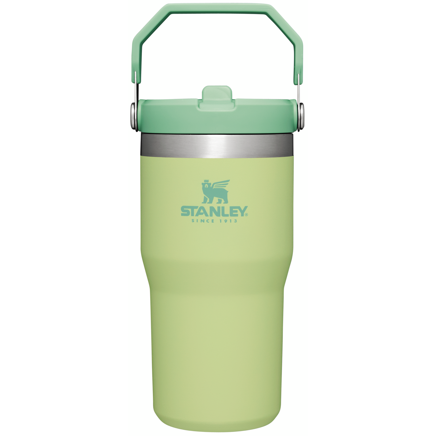 Stanley The IceFlow FlipStraw Tumbler Water Bottle 20 OZ In Citron