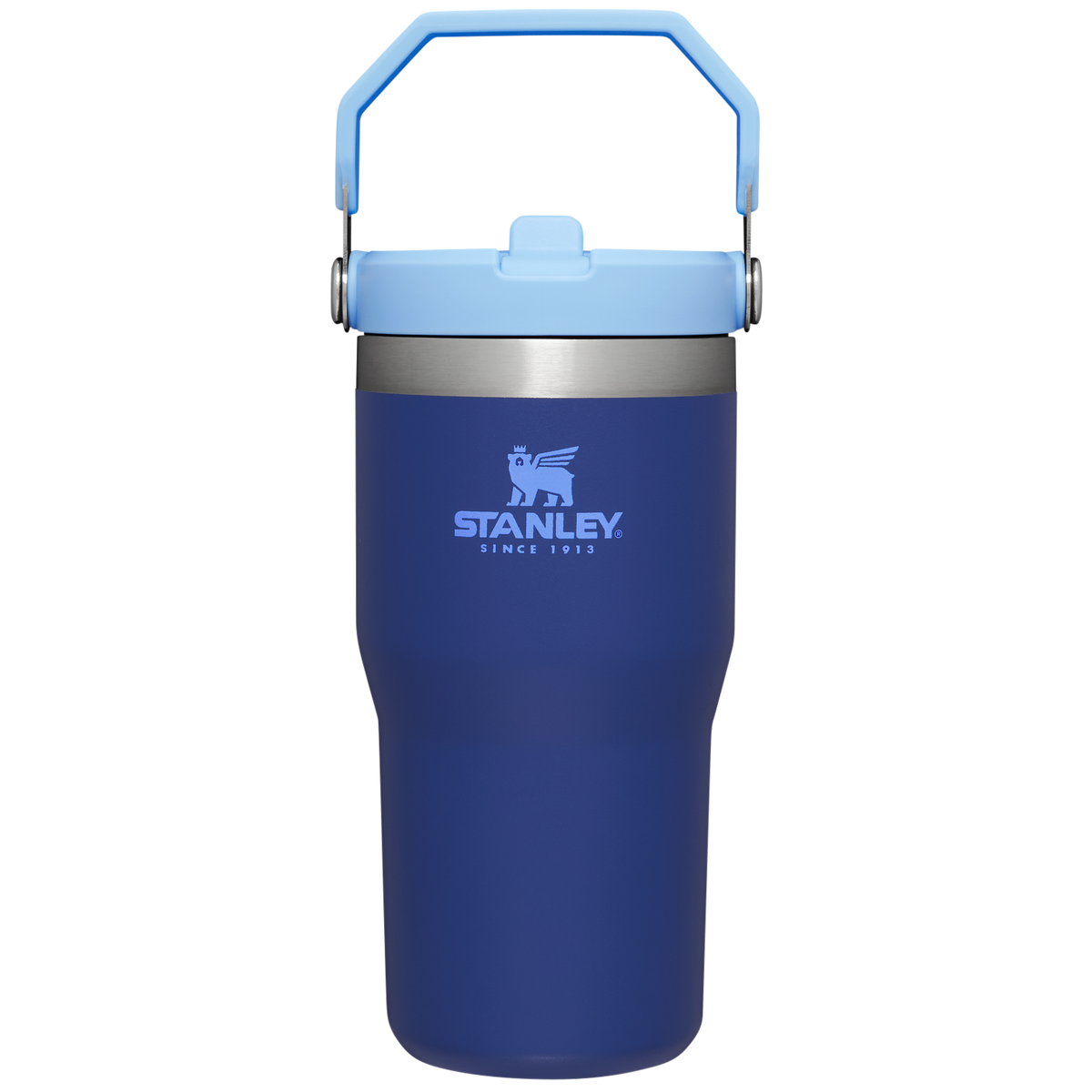 Stanley The IceFlow FlipStraw Tumbler Water Bottle 20 OZ In Lapis