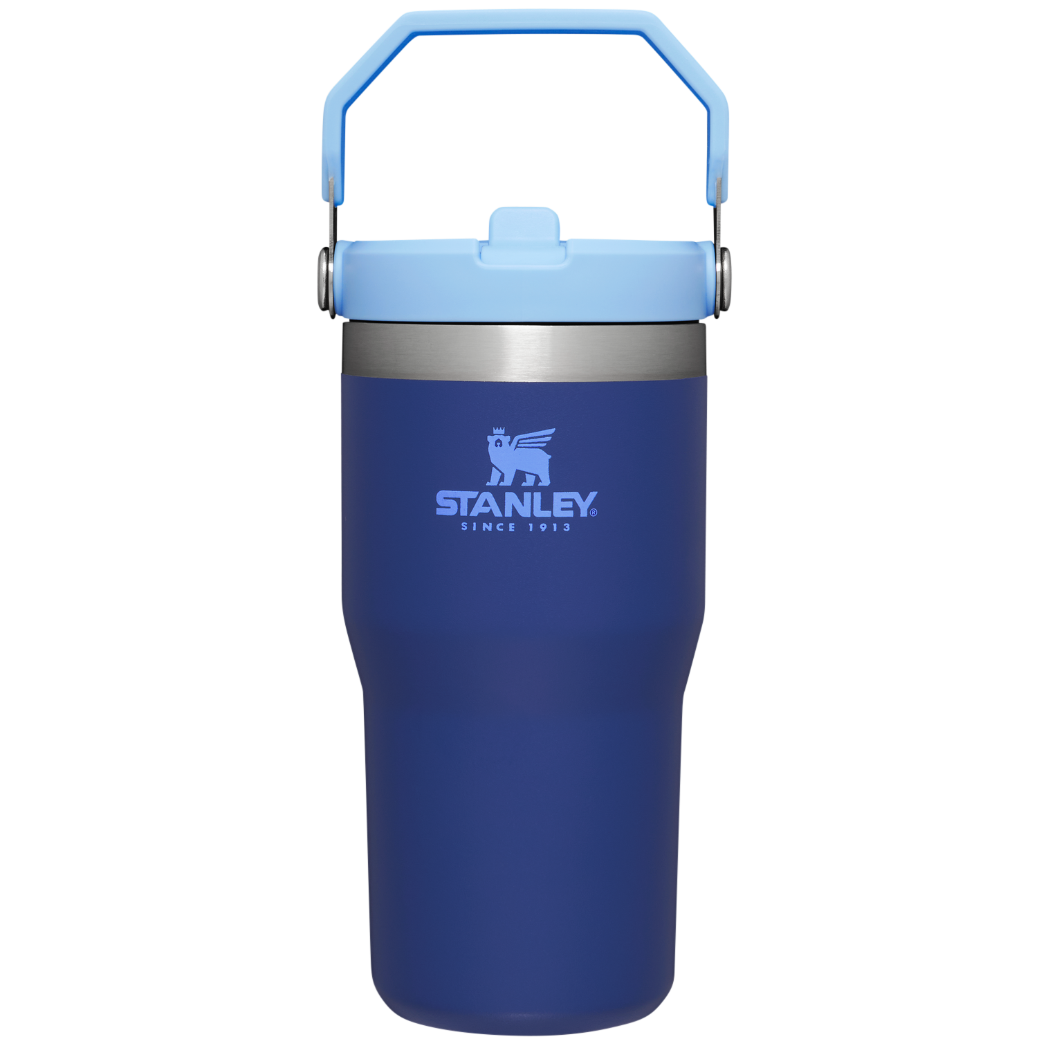 Stanley The IceFlow FlipStraw Tumbler Water Bottle 20 OZ In Lapis