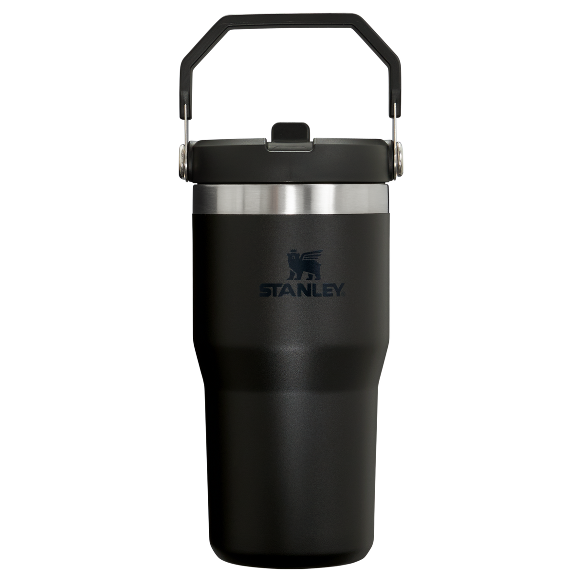 Stanley The IceFlow FlipStraw Tumbler Water Bottle 20 OZ In Black