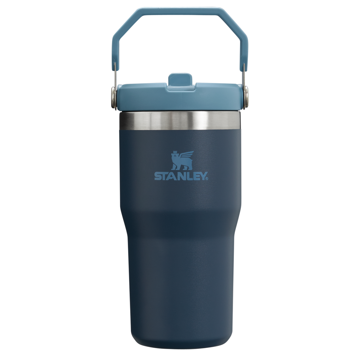 Stanley The IceFlow FlipStraw Tumbler Water Bottle 20 OZ In Navy Blue