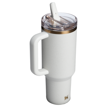 The Stanley Quencher ProTour Flip Straw Insluated Tumbler 40 Oz in Cream Moon White