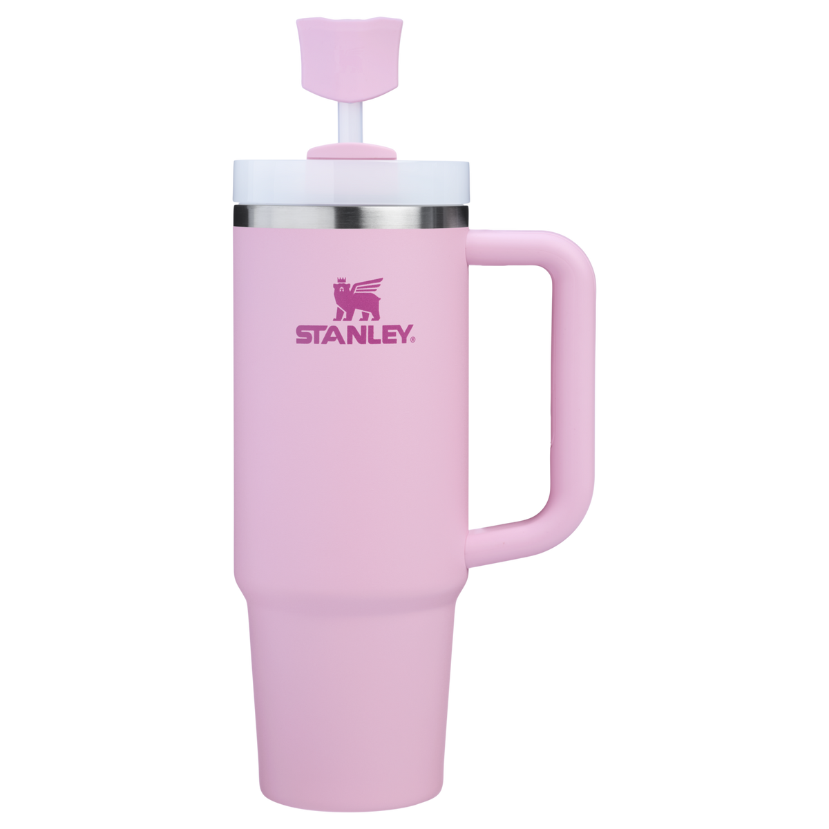 Stanley Quencher Stay Smooth Straw Top Cover In Cherry Blossom Pink