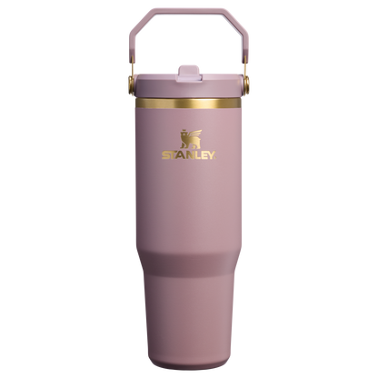 Stanley 30 OZ IceFlow Flip Straw Stainless Steel Tumbler In Cashmere Pink