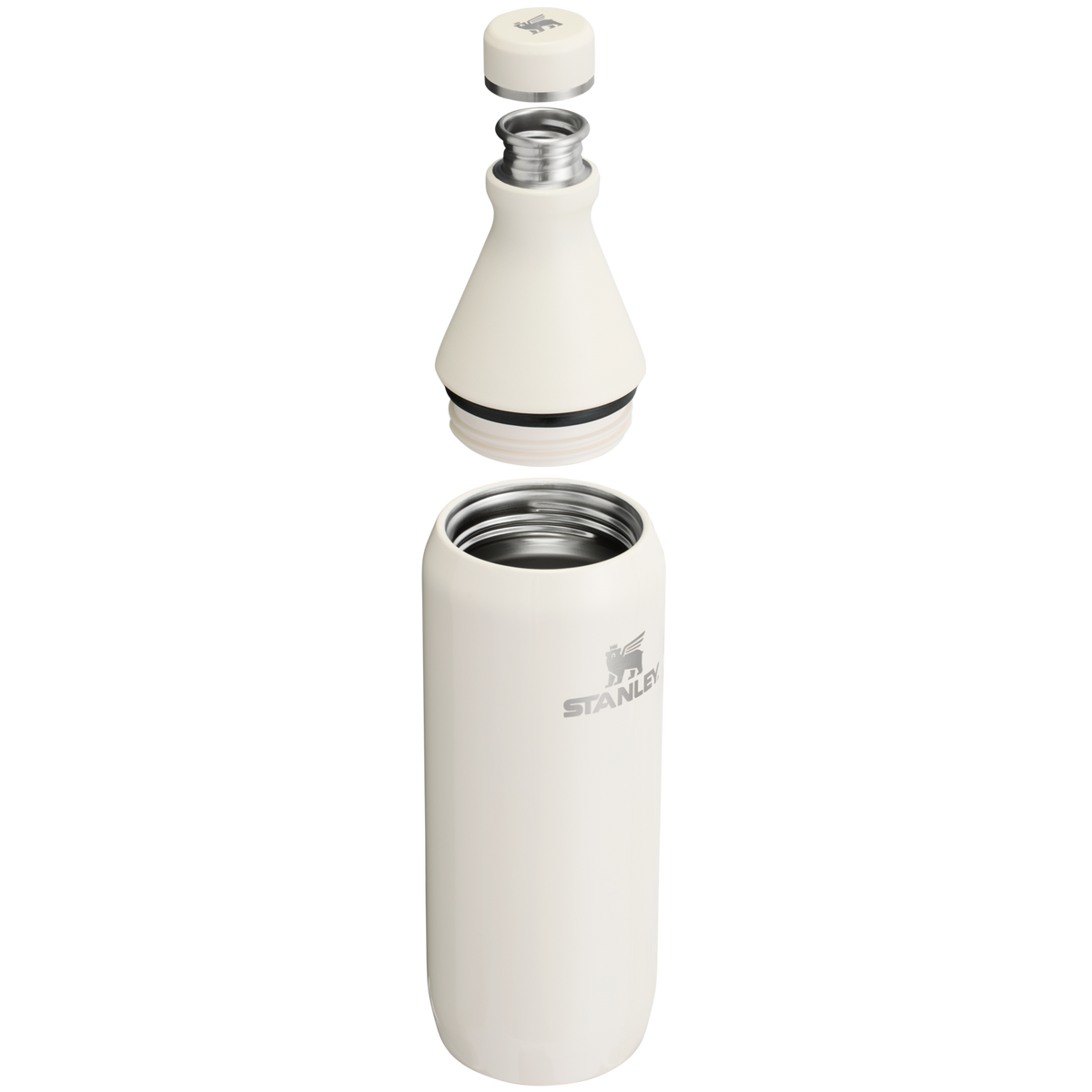 Stanley Leak Proof 20 OZ All Day Slim Bottle with removable collar in Cream Gloss
