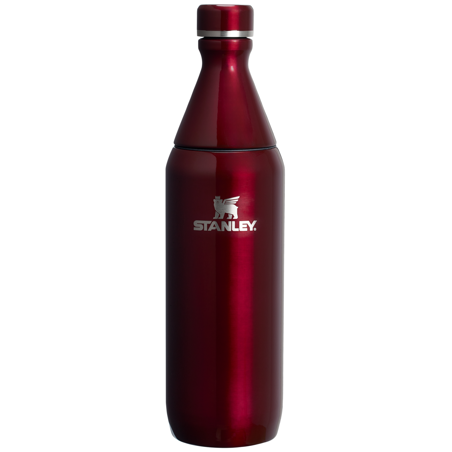 Stanley All Day Slim Water Bottle 20 OZ In Garnet Red Shine Gloss