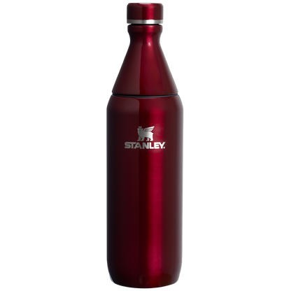 Stanley All Day Slim Water Bottle 20 OZ In Garnet Red Shine Gloss