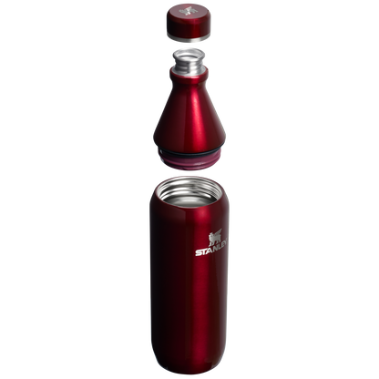 Stanley All Day Slim Water Bottle 20 OZ In Garnet Red Shine Gloss