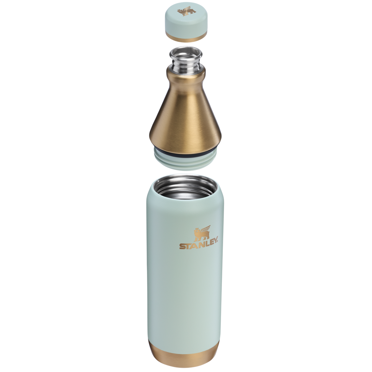 Stanley All Day Slim Water Bottle 20 OZ In Gilded Celadon Blue