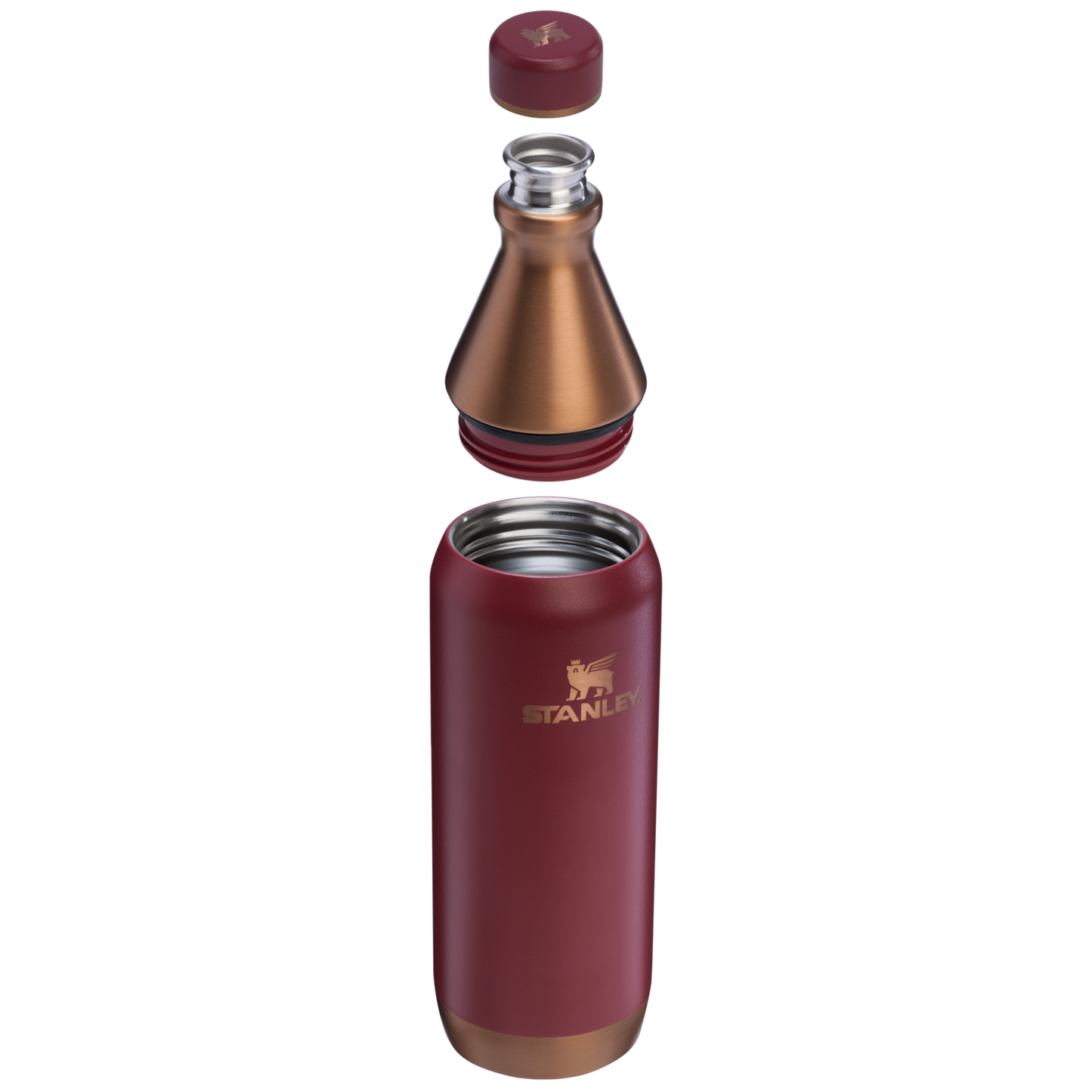 Stanley All Day Slim Water Bottle 20 OZ In Gilded Pomegranate Red