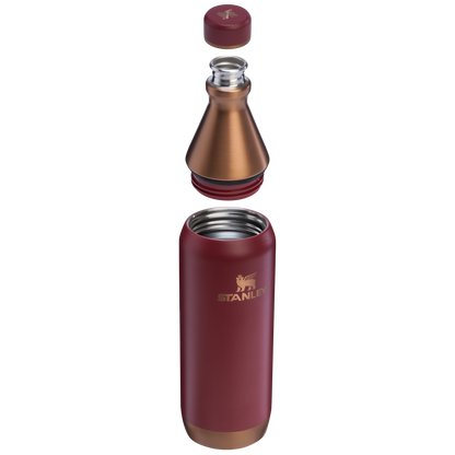 Stanley All Day Slim Water Bottle 20 OZ In Gilded Pomegranate Red
