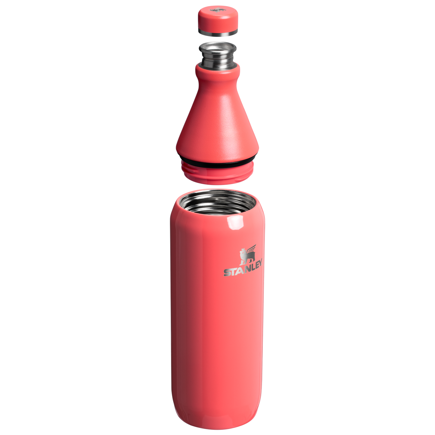 Stanley All Day Slim Water Bottle 20 OZ In Hot Coral Gloss