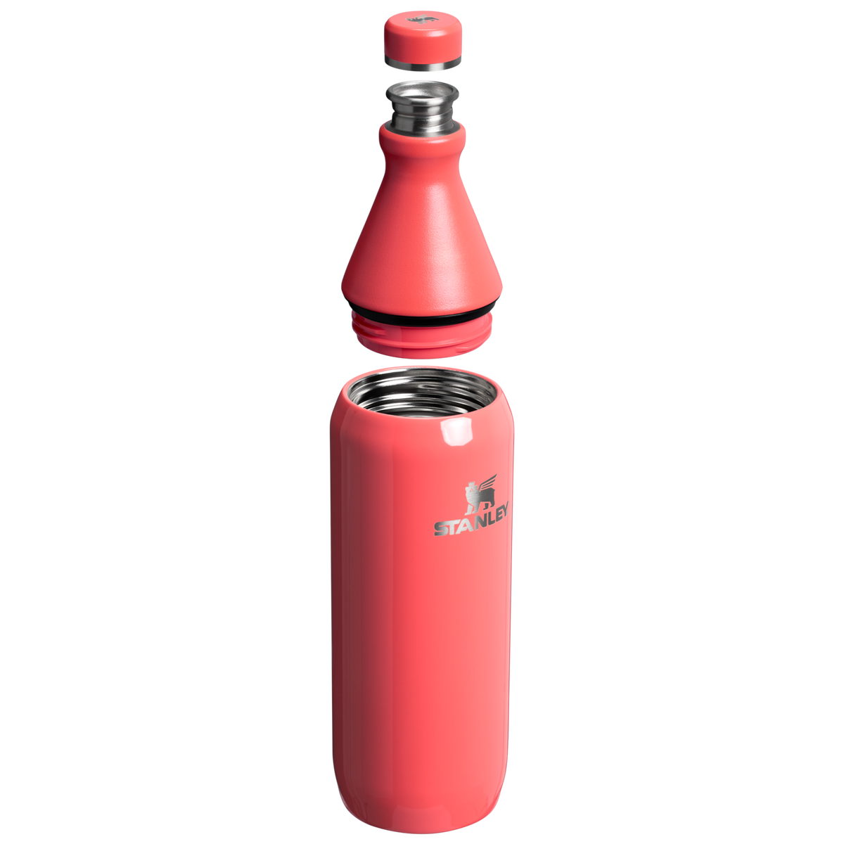 Stanley All Day Slim Water Bottle 20 OZ In Hot Coral Gloss