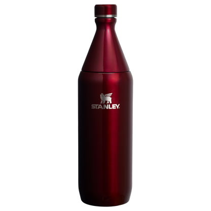 Stanley All Day Slim Water Bottle 34 OZ In Garnet Red Shine Gloss