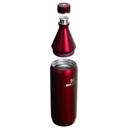 Stanley All Day Slim Water Bottle 34 OZ In Garnet Red Shine Gloss