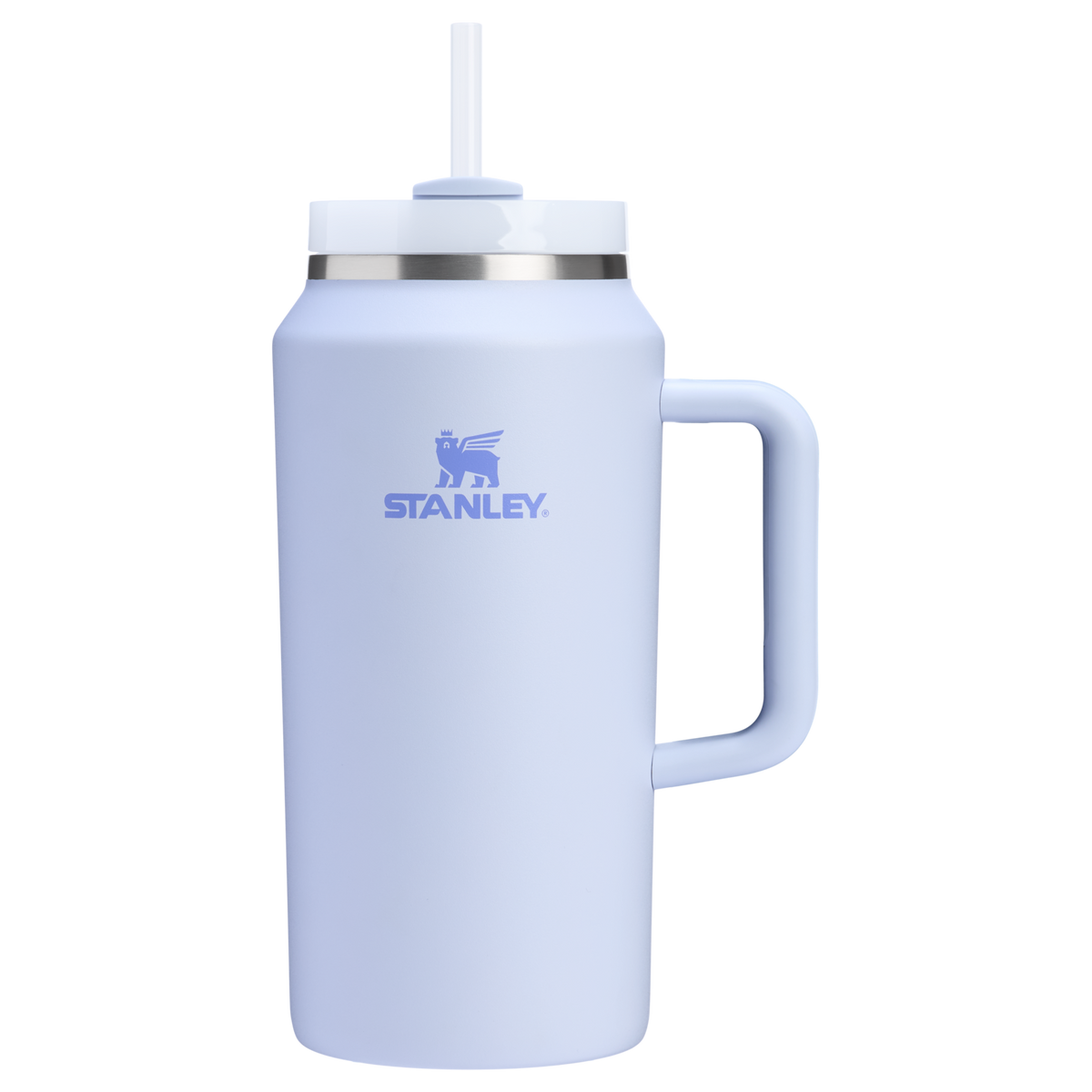 Stanley 64 OZ Quencher Flowstate Stainless Steel Tumbler In Dew Drop Purple With Straw And Handle