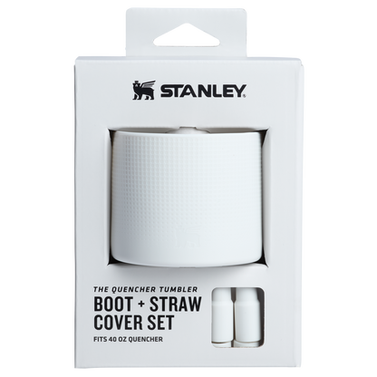 Stanley Quencher Tumbler Cup Boot Straw Cover Set 40OZ In Pale Stone