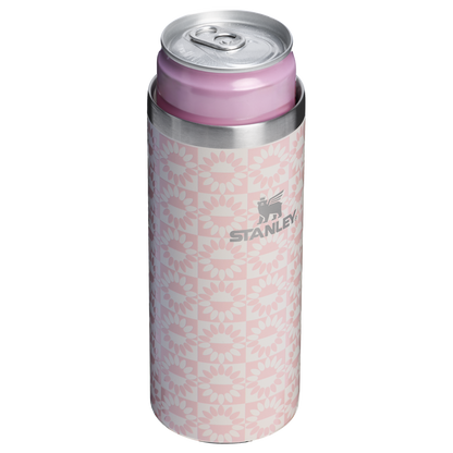 Stanley 10 OZ Everyday Slim Can Cooler Cup In Sunflower Pink From The Oasis Collection