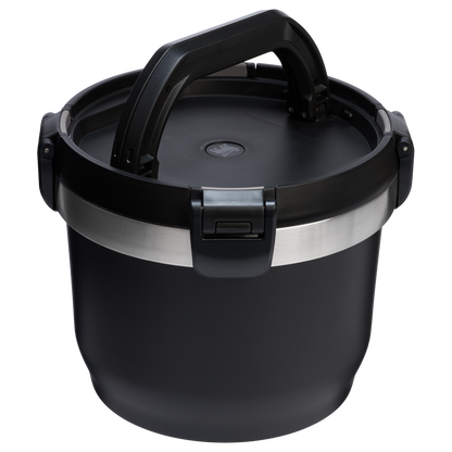 Stanley Fresh-To-Table 3 qt Leakproof Crock in Black with sealed lid and side latches