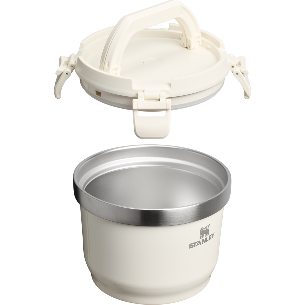 Stanley Fresh-To-Table 3 qt Leakproof Crock in Cream White with sealed lid and side latches
