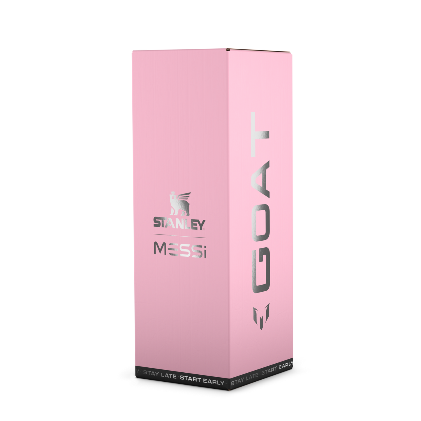 The Messi x Stanley IceFlow™ Water Bottle with Flip Straw Lid 24 OZ In Messi GOAT Pink