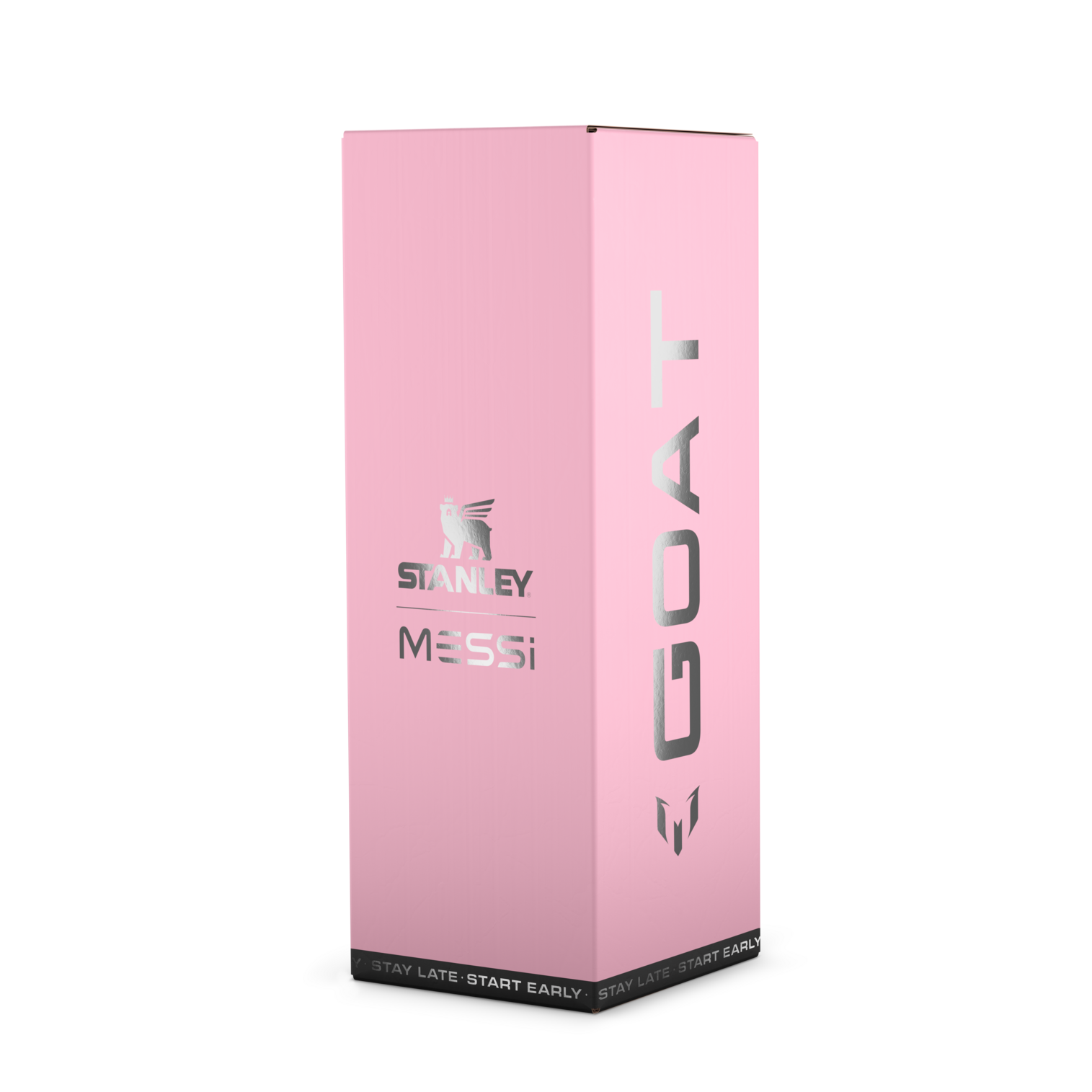 The Messi x Stanley IceFlow™ Water Bottle with Flip Straw Lid 24 OZ In Messi GOAT Pink