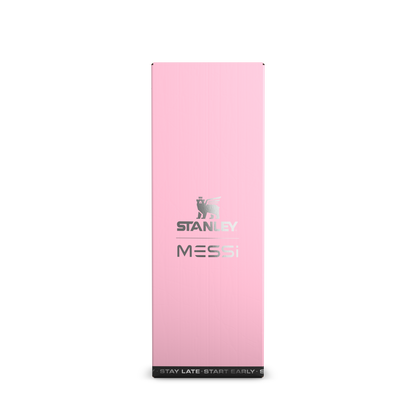 The Messi x Stanley IceFlow™ Water Bottle with Flip Straw Lid 24 OZ In Messi GOAT Pink