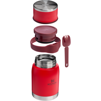 Stanley Adventure To-Go Insulated Food Jar With Spork 24 OZ In Chili Red