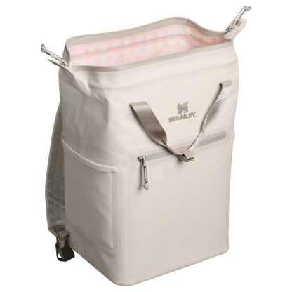 Stanley 14 Quart All Day Madeleine Mini Soft Sided Cooler Backpack In Cream White