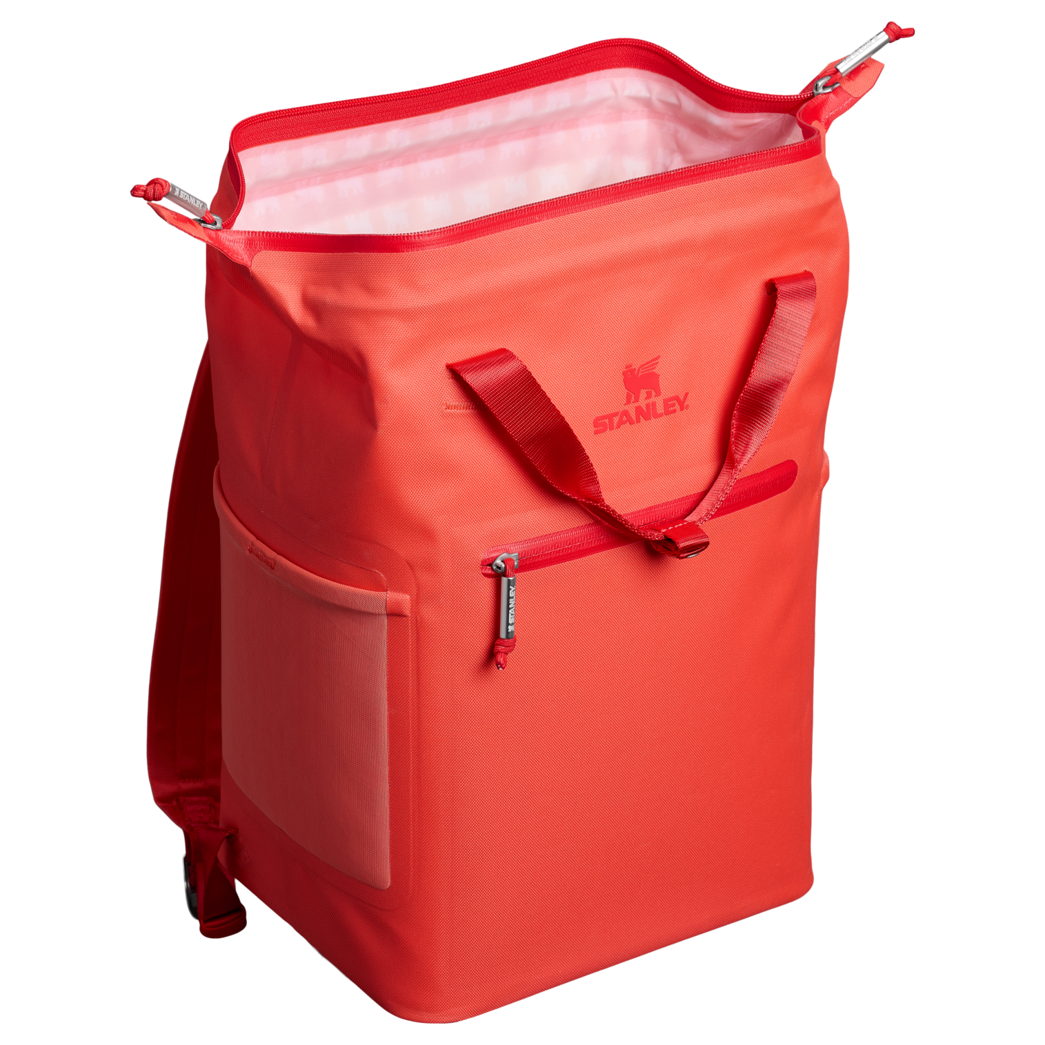 Stanley 14 Quart All Day Madeleine Mini Soft Sided Cooler Backpack In Hot Coral Red