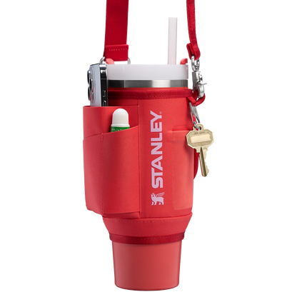 Stanley All Day 30 OZ Quencher Carry All In Hot Coral Red