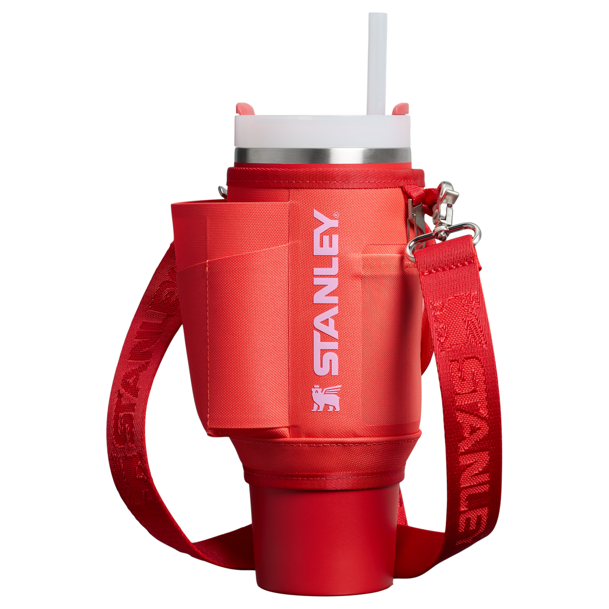 Stanley All Day 30 OZ Quencher Carry All In Hot Coral Red