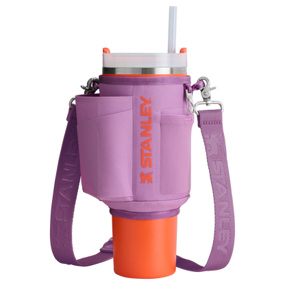 Stanley Carry-All 40 oz Quencher with Detachable Crossbody Straps in lilac purple