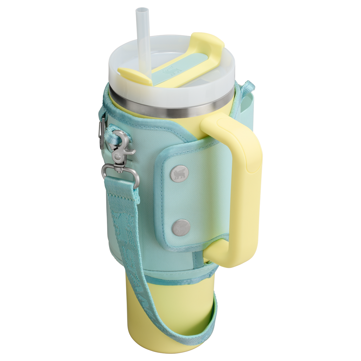 Stanley Carry-All 40 oz Quencher with Detachable Crossbody Straps in mist blue