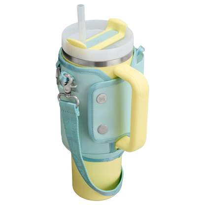 Stanley Carry-All 40 oz Quencher with Detachable Crossbody Straps in mist blue