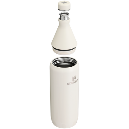 Stanley Leak Proof 34 OZ All Day Slim Bottle with removable collar in Cream Gloss