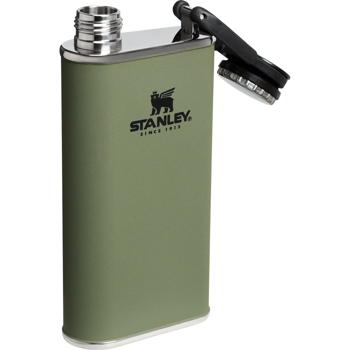 Stanley Easy Fill Wide Mouth Hip Flask 8 Oz In Dried Pine Green