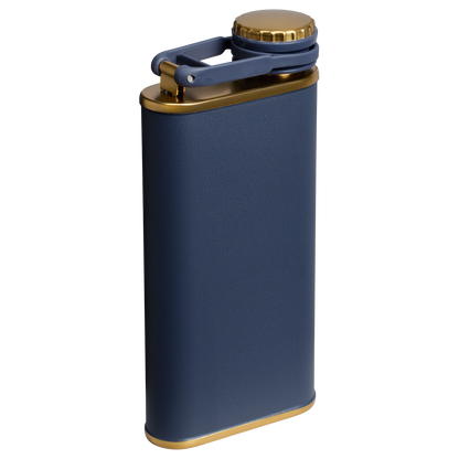 Stanley Easy Fill Wide Mouth Hip Flask 8 Oz In Twilight Gold Navy