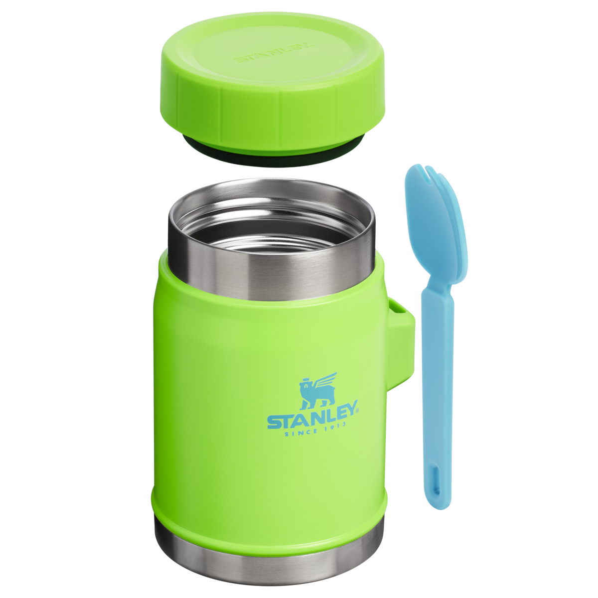 Stanley Heritage Vacuum Food Jar With Spork 14OZ In Bright Lime Green