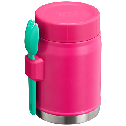 Stanley Heritage Vacuum Food Jar With Spork 14OZ In Passion Pink