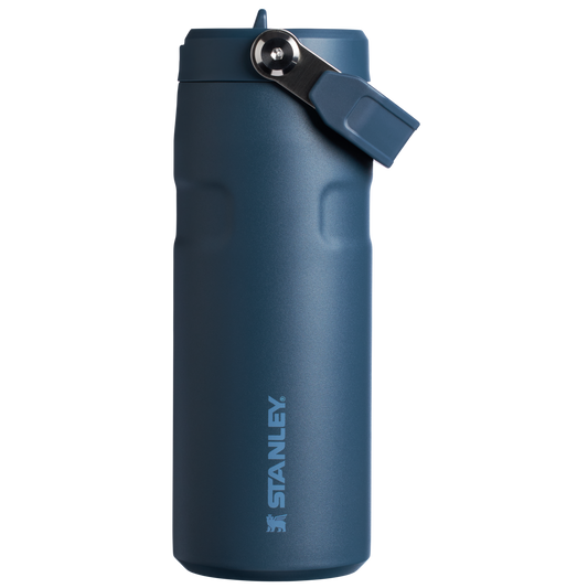 Stanley IceFlow Aerolight stainless steel water bottle in Navy with Flip Straw