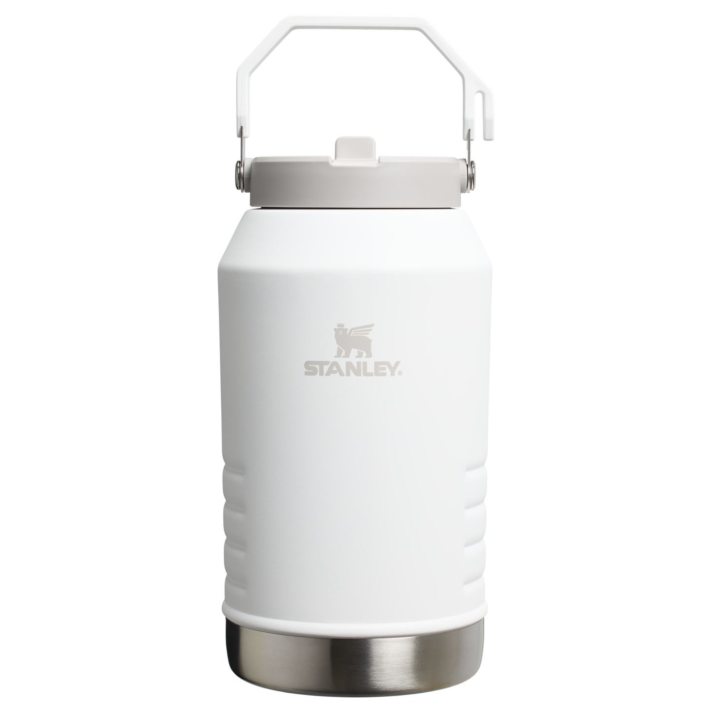 Stanley 96 OZ Stainless Steel IceFlow Slip Straw Water Jug In Frost White