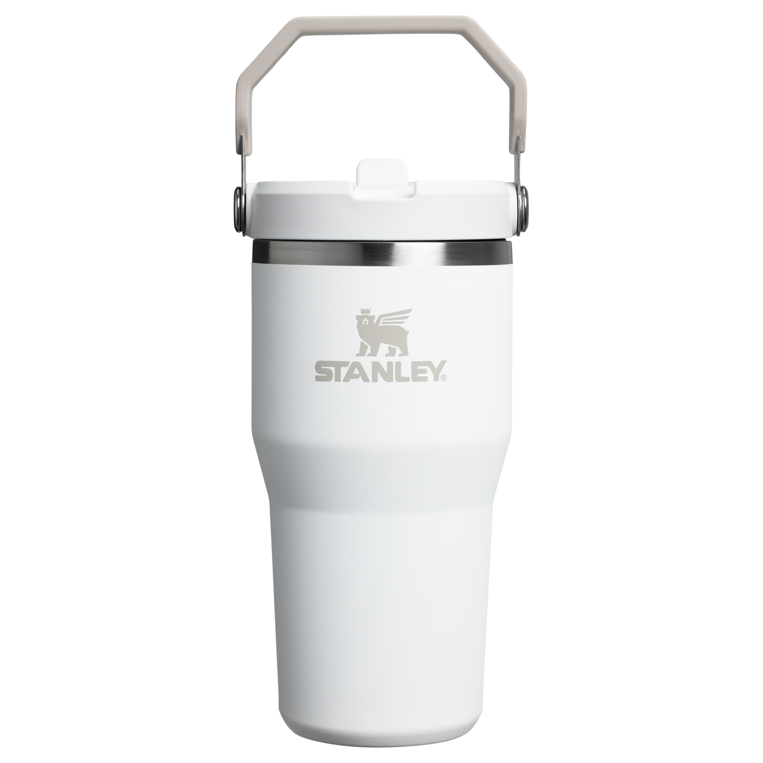 Stanley 20 OZ IceFlow Flip Straw Insulated Tumbler In Frost White