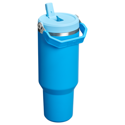 Stanley 40 OZ Ice Flow Flip Straw Insulated Tumbler In Azure Blue