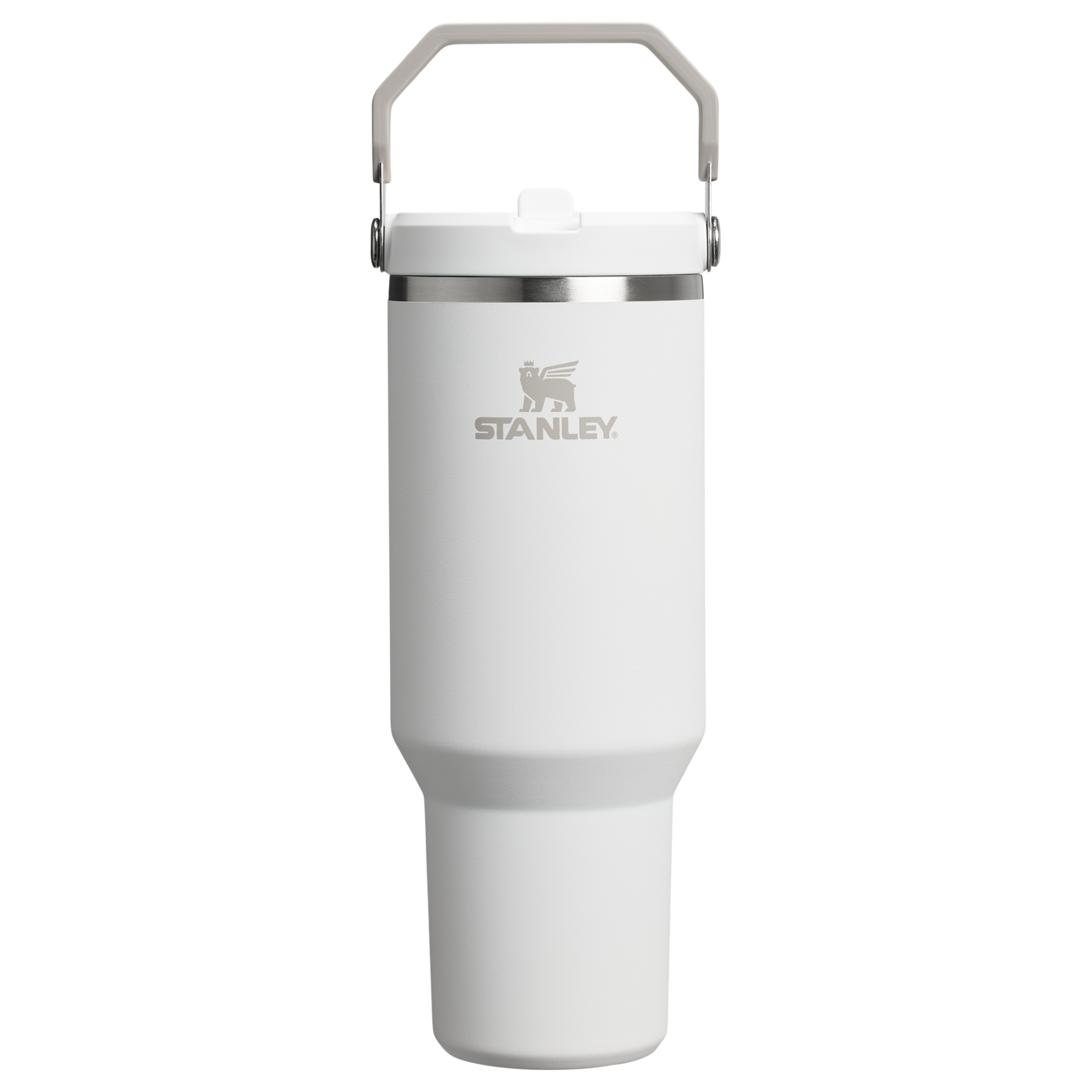 Stanley 40 OZ Ice Flow Flip Straw Insulated Tumbler In Frost White