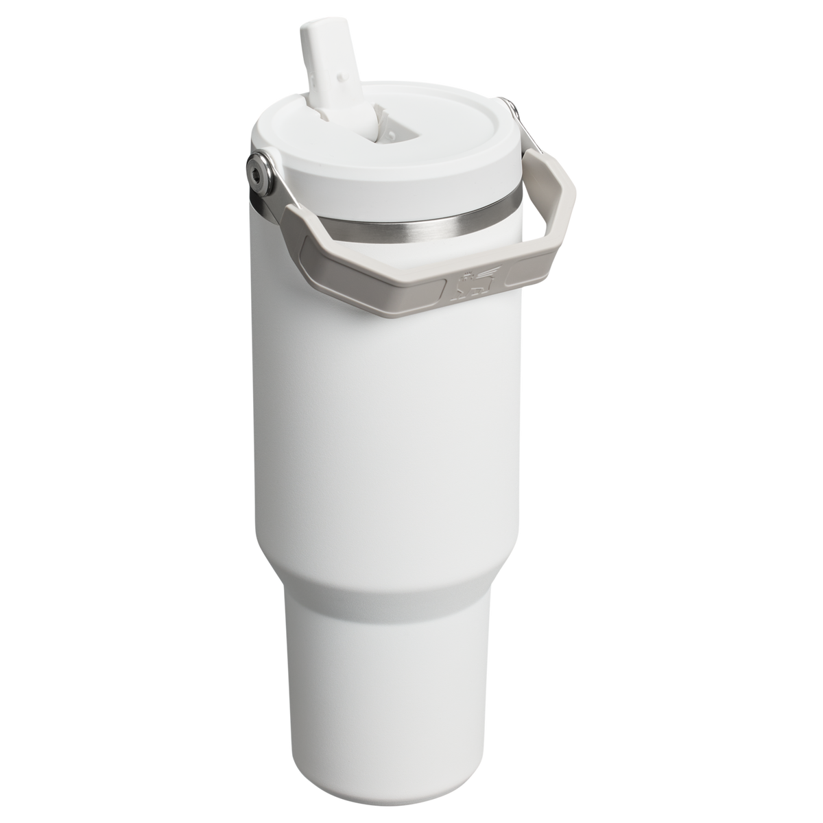 Stanley 40 OZ Ice Flow Flip Straw Insulated Tumbler In Frost White